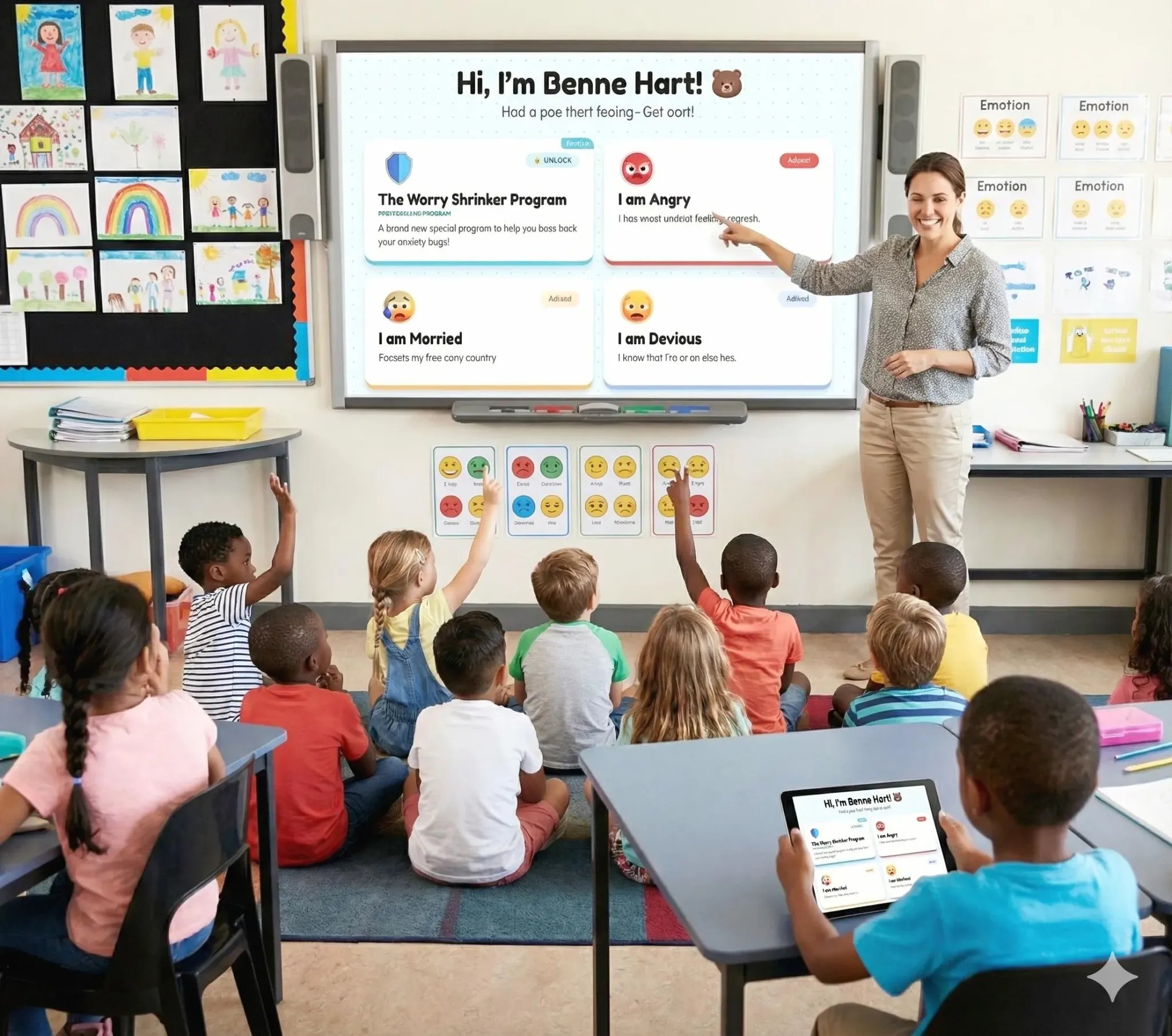 Teacher using 10 Emotions Program in classroom