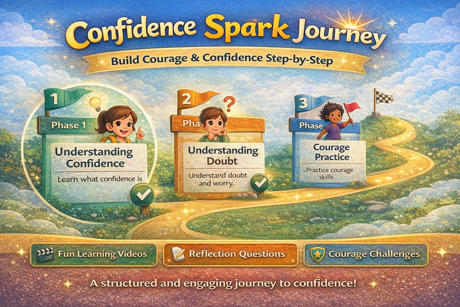 Confidence Spark three-phase journey map